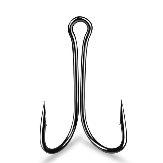 Double Hooks , Frog Hooks Strong Sharp Open Shank High Carbon Steel Barbed  for Saltwater and Freshwater